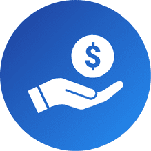 Ícone de mão com moeda — benefício: exclusão de 60% a 100% dos investimentos em P,D&I no IRPJ e na CSLL.